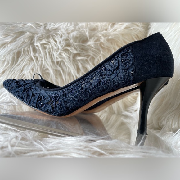 Emma Hope Marine Blue Mesh Heels - Picture 11 of 14